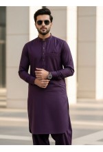 Royal Plum Wash & Wear Tailored Kurta