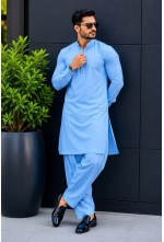Sky Blue Premium Wash & Wear Kurta