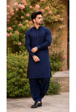 Midnight Navy Blue Wash & Wear Kurta