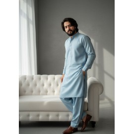 Glacier Ice Blue Wash & Wear Kurta