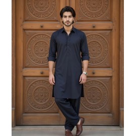 Charcoal Ink Wash & Wear Pathani Kurta