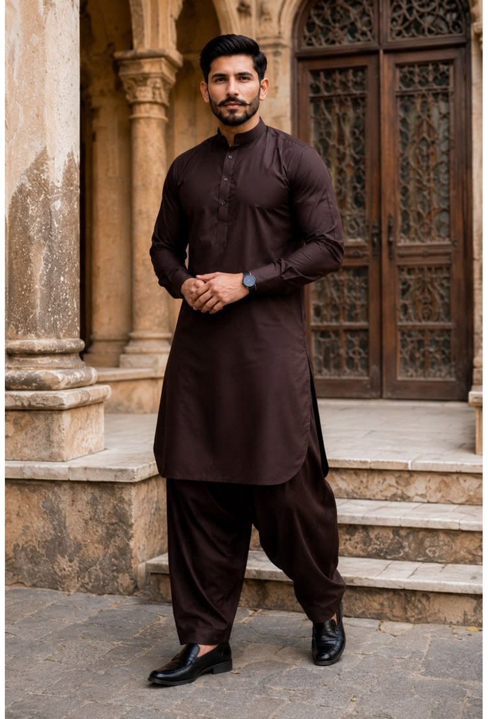 Dark Chocolate Espresso Wash & Wear Kurta