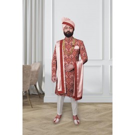 Gajari Printed Sherwani