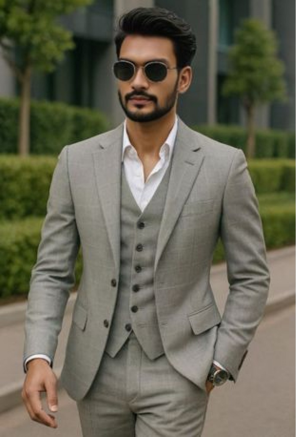 Premium Light Grey Suiting Fabric – Classic Refined Blend
