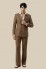 Vintage Brown Pinstripe Double-Breasted Suit Set