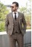 Classic Brown Checkered Three-Piece Suit Set