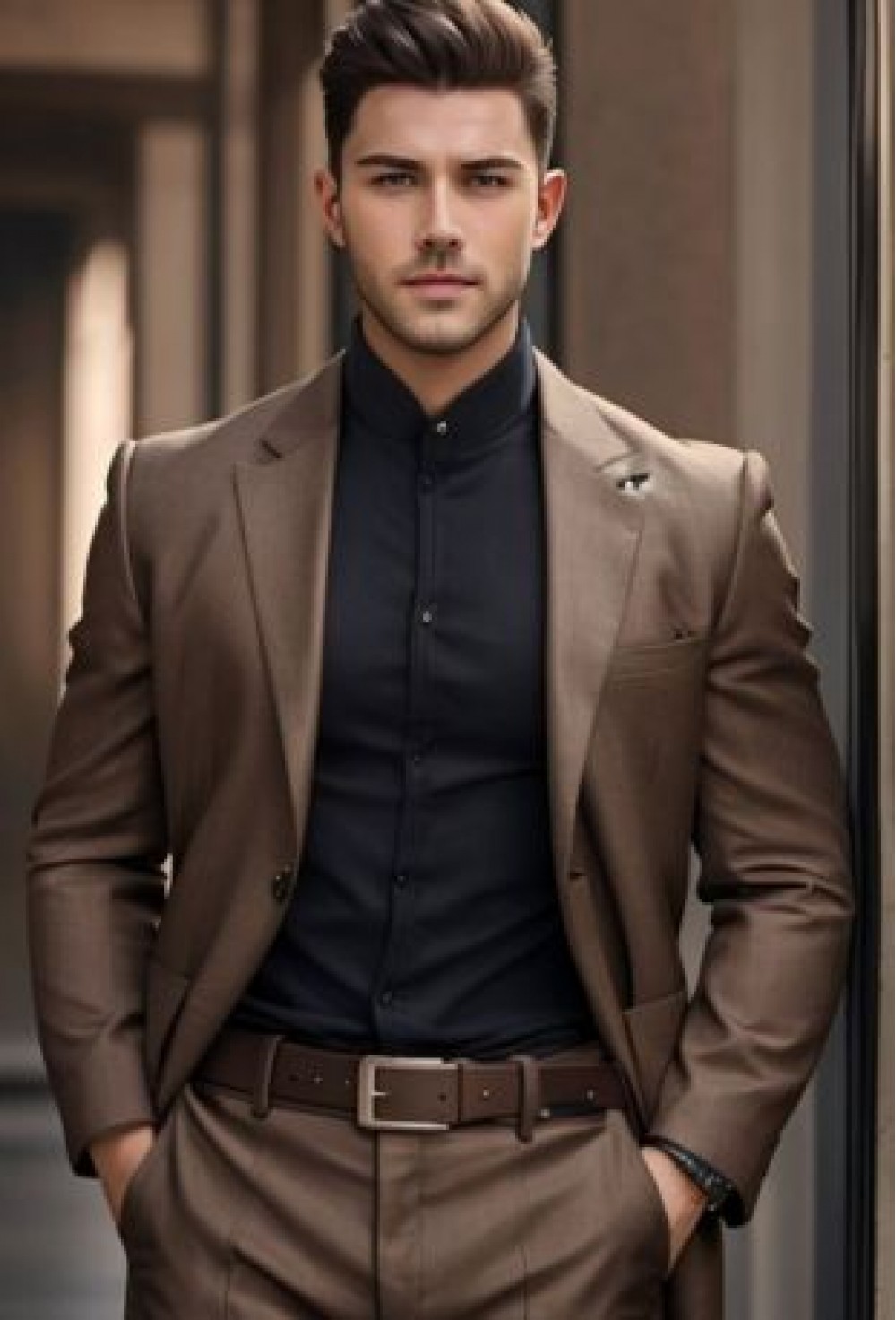 Mocha Brown Premium Slim Fit Suit Set