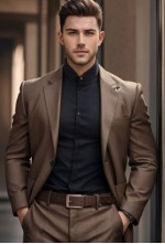 Mocha Brown Premium Slim Fit Suit Set