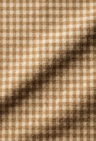 “Milano Beige Check Luxe Suiting Fabric”