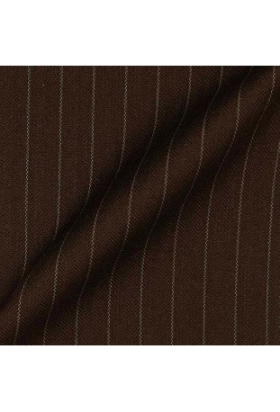 Chocolate Brown Pinstripe Double-Breasted Blazer