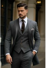 Charcoal Grey Three-Piece Suit 