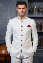 Off White Bandhgala Suit