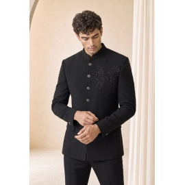 Premium Black Bandhgala Suit