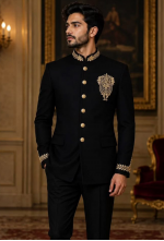 Premium Black Bandhgala Suit