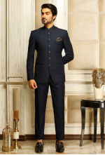 Premium Deep Navy Bandhgala Suit