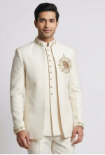 Premium Ivory White Bandhgala Suit