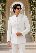 Premium White Bandhgala Suit