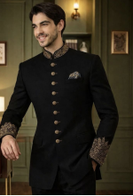 Premium Black Royal Bandhgala Suit