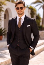 Premium Dark Brown Solid 3-Piece 