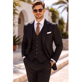 Premium Dark Brown Solid 3-Piece 