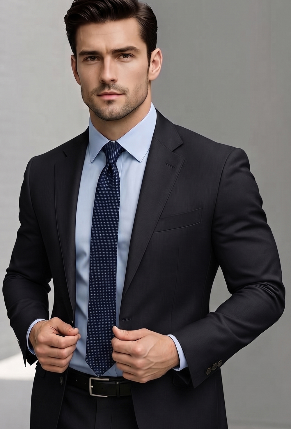 Premium Charcoal Navy Structured 