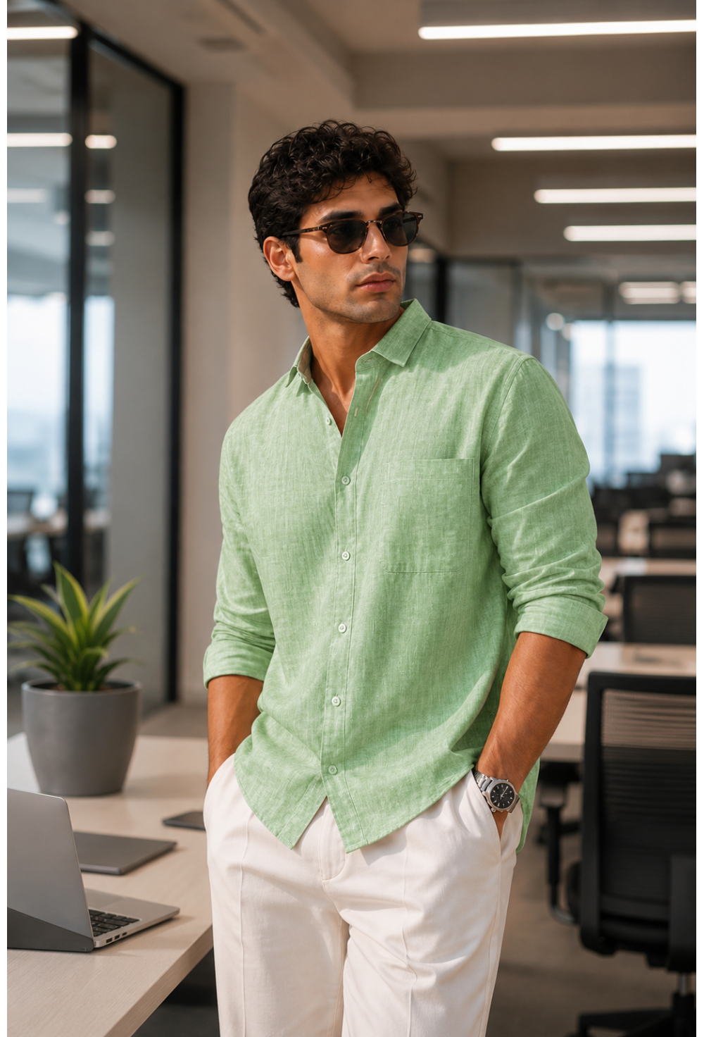 Mint Linen Shirt