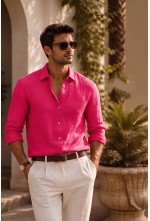 Fuchsia Linen Shirt