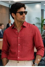 Crimson Linen Shirt