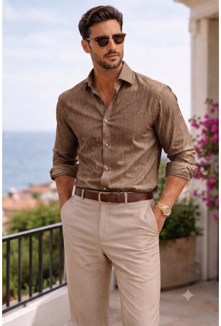 Camel Linen Shirt