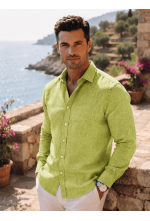 Light Olive Green Slub Linen
