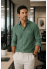 Men’s Textured Sea Green Linen
