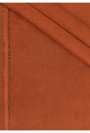 Rust Orange Textured Linen