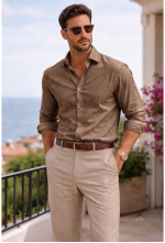 Camel Linen Shirt