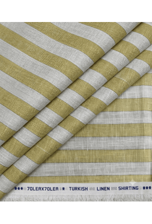 Classic Yellow & White Striped Linen
