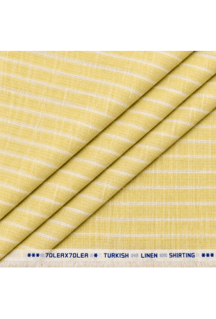 Classic Pale Yellow Checked Linen