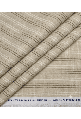 Classic Greige Striped Linen