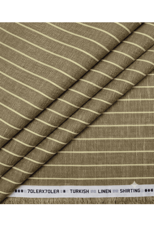 Classic Dark Brown Striped Linen
