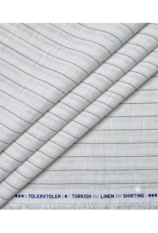 Classic Light Grey Striped Linen