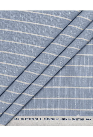 Classic Royal Blue Striped Linen