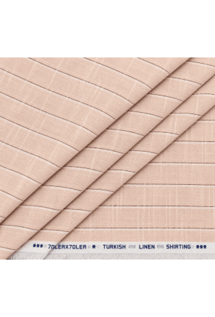 Classic Beige Striped Linen