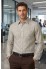 Classic Khaki Textured Striped Linen