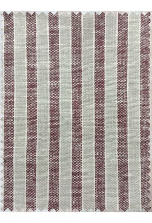 Classic Burgundy & White Striped Linen