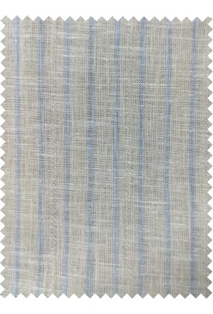 Classic Off-White & Light Blue Striped Linen