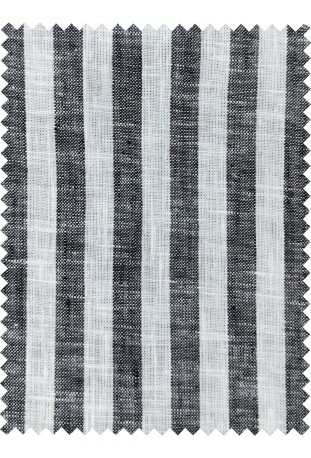 Classic Charcoal & White Striped Linen