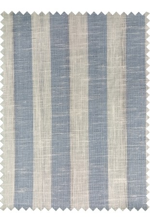 Classic Bold Blue & White Striped Linen