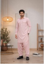 Blush Pink Japanese Giza Cotton Pathani Kurta