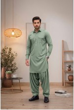 Men's Pastel Sage Green Japanese Giza Cotton Pathani Kurta