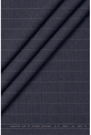 Charcoal Slate Chalk Stripe Linen