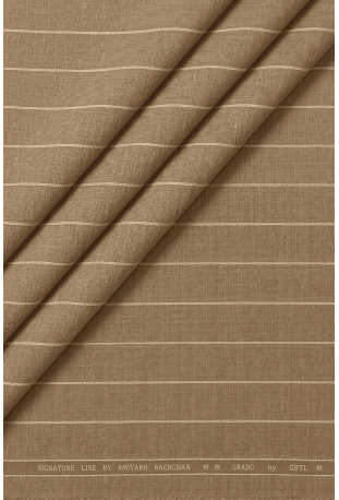 Mocha Tan Slub Linen-Wool