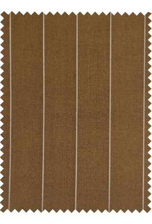 Rust Cognac Brown Chalk Stripe Double-Breasted
